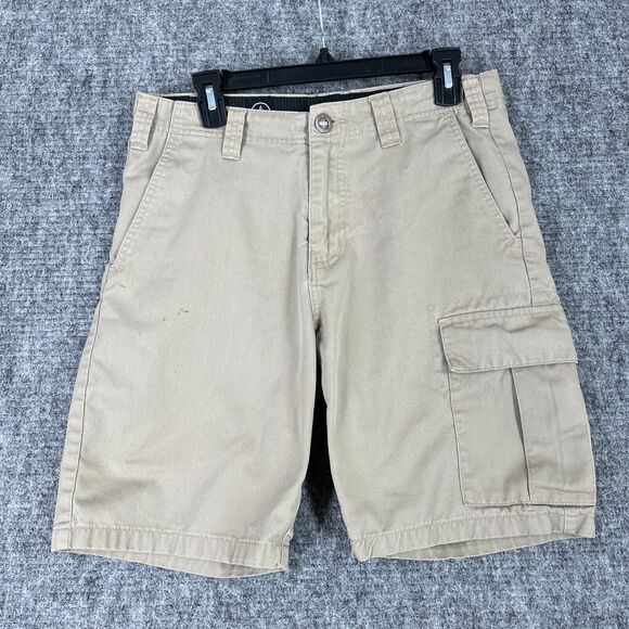 Volcom Shorts Mens 29 Beige Cargo 8.5" Bermuda Skater Streetwear Urban Punk BMX‎ - Picture 1 of 10